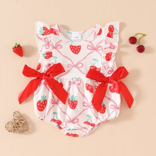 Barboteuse Été Manches Courtes Imprimé Fruits — FruityNest™
