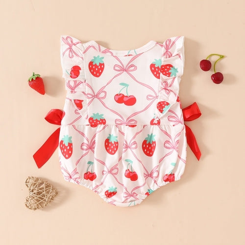 Barboteuse Été Manches Courtes Imprimé Fruits — FruityNest™