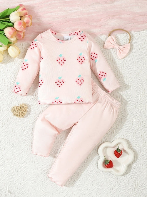 Set 3 Pièces Bébé — Haut, Pantalon & Bonnet — SnugBuds™