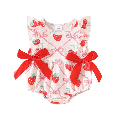 Barboteuse Été Manches Courtes Imprimé Fruits — FruityNest™