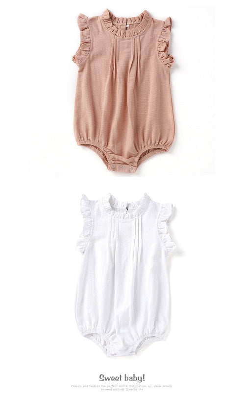 Barboteuse Bébé en Lin à Bretelles — LinoNest™
