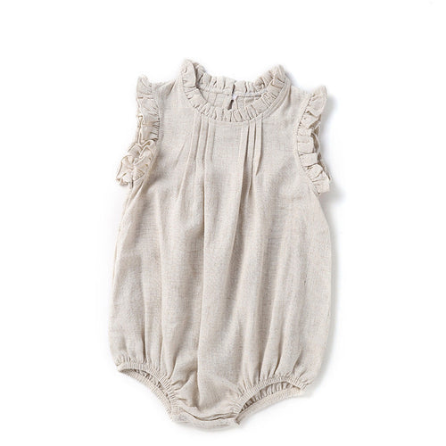 Barboteuse Bébé en Lin à Bretelles — LinoNest™