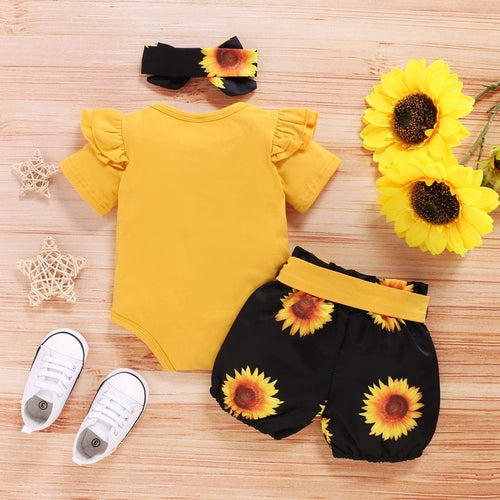 Set 3 Pièces Fille Motif Tournesol — SunnyBloom™