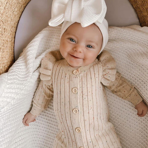 Barboteuse Automne en Coton Tricoté — KnitNest™