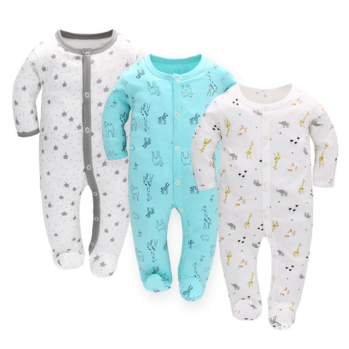 Barboteuse Manches Longues Imprimé Animal — MiniSnug™