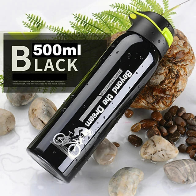 Bouteille d'eau de vélo sous vide en acier inoxydable de 500ML: bouteille d'eau de cyclisme isolée à Double paroi, tasse thermique Simple avec paille