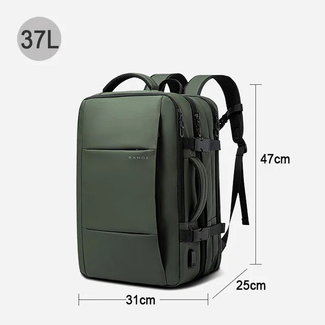 BANGE voyage sac à dos hommes affaires sac à dos école extensible USB sac grande capacité 17.3 ordinateur portable étanche mode sac à dos
