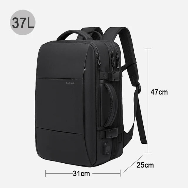 BANGE voyage sac à dos hommes affaires sac à dos école extensible USB sac grande capacité 17.3 ordinateur portable étanche mode sac à dos