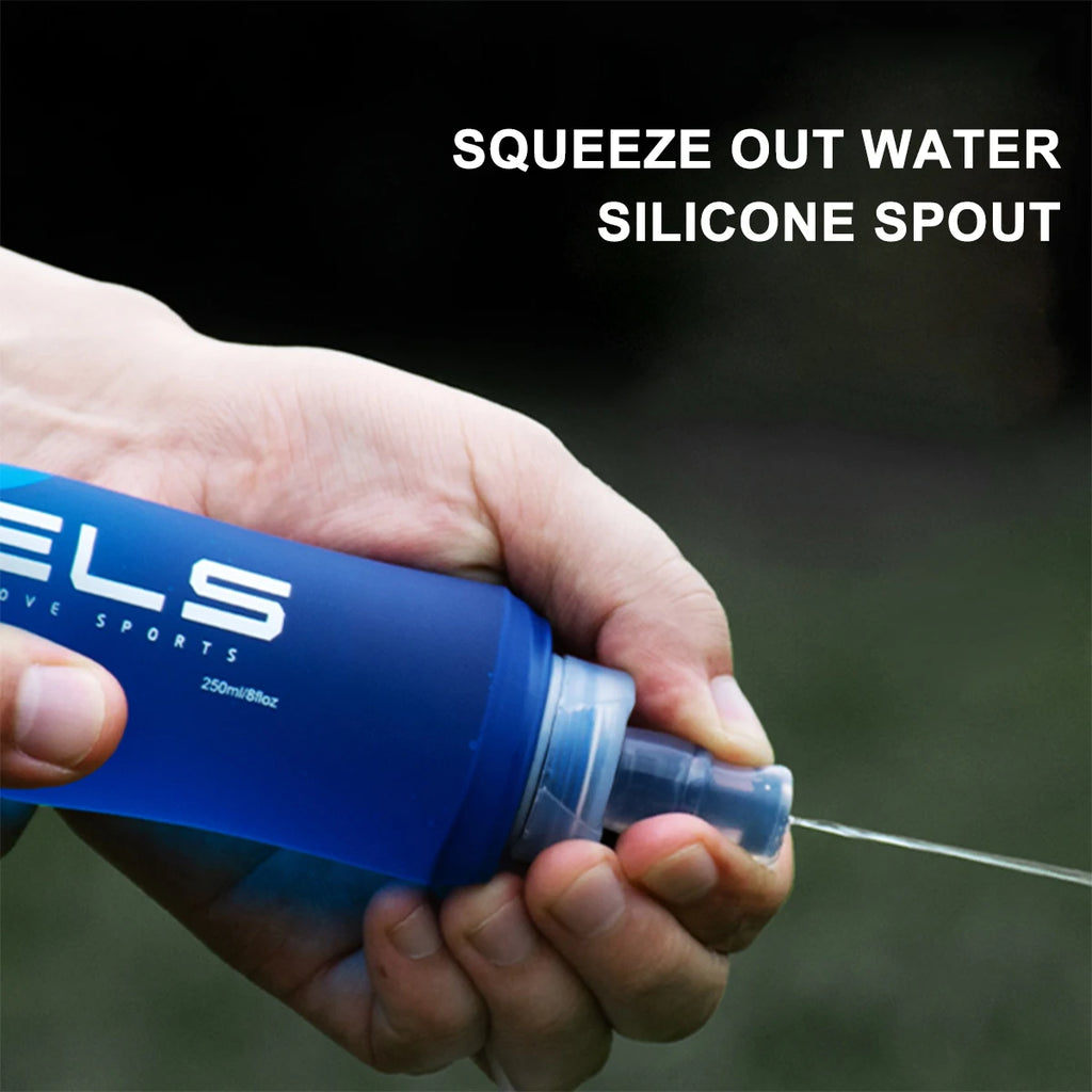 1pc150ml/250ml/500ml extérieur pliable Silicone morsure taille bouteille d'eau en cours d'exécution Camping randonnée voyage bouteille d'eau pratique
