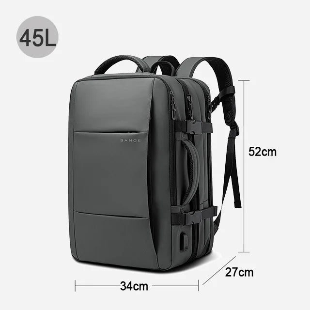 BANGE voyage sac à dos hommes affaires sac à dos école extensible USB sac grande capacité 17.3 ordinateur portable étanche mode sac à dos