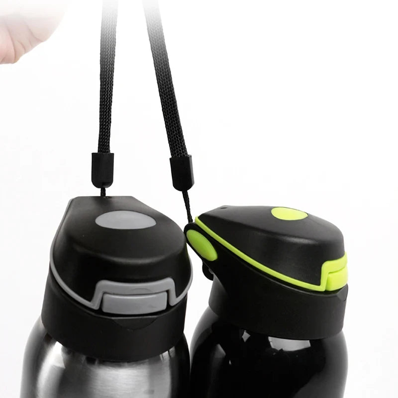 Bouteille d'eau de vélo sous vide en acier inoxydable de 500ML: bouteille d'eau de cyclisme isolée à Double paroi, tasse thermique Simple avec paille