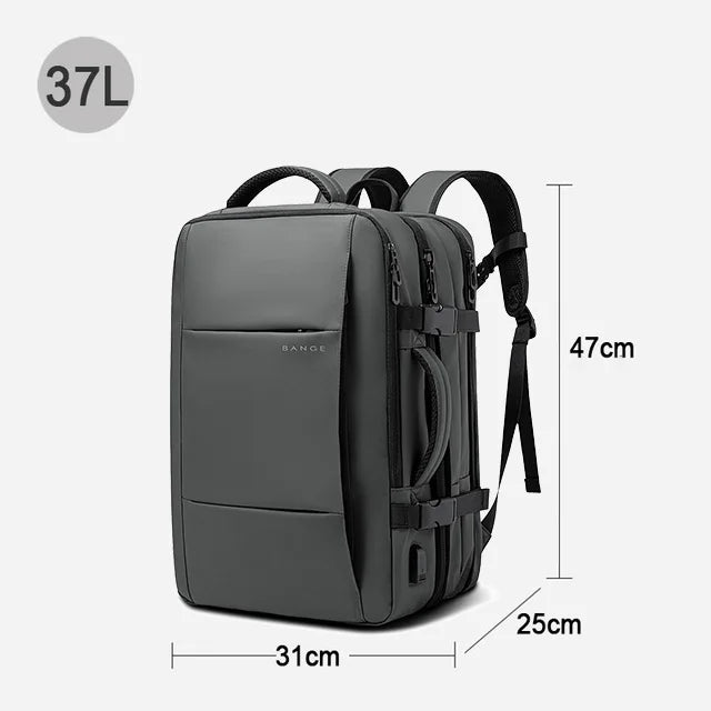 BANGE voyage sac à dos hommes affaires sac à dos école extensible USB sac grande capacité 17.3 ordinateur portable étanche mode sac à dos