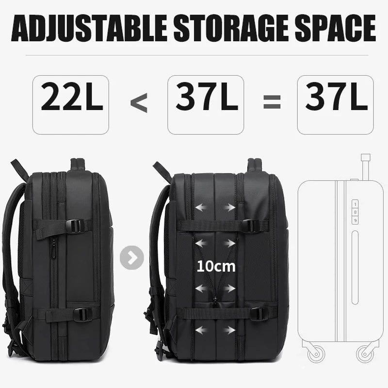 BANGE voyage sac à dos hommes affaires sac à dos école extensible USB sac grande capacité 17.3 ordinateur portable étanche mode sac à dos