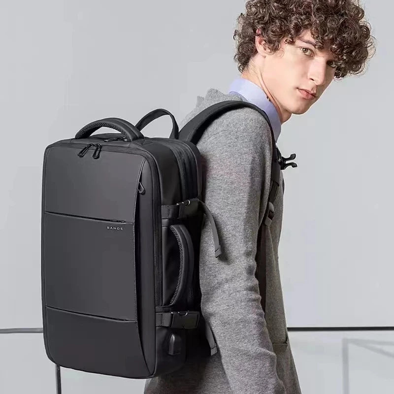 BANGE voyage sac à dos hommes affaires sac à dos école extensible USB sac grande capacité 17.3 ordinateur portable étanche mode sac à dos