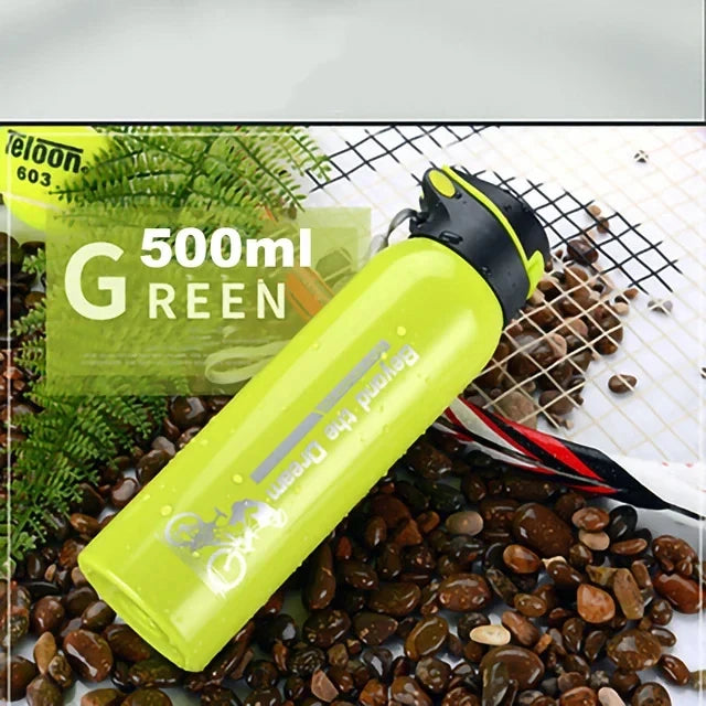 Bouteille d'eau de vélo sous vide en acier inoxydable de 500ML: bouteille d'eau de cyclisme isolée à Double paroi, tasse thermique Simple avec paille