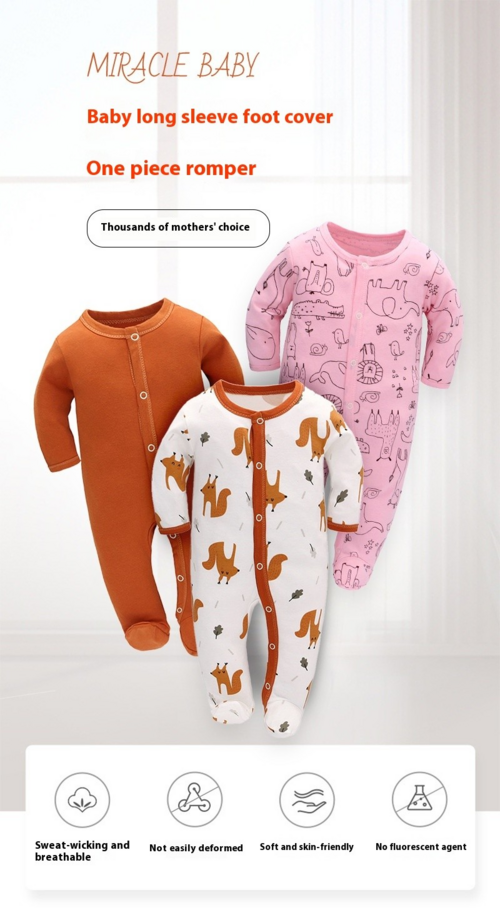 Barboteuse Manches Longues Imprimé Animal — MiniSnug™