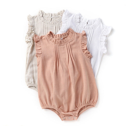 Barboteuse Bébé en Lin à Bretelles — LinoNest™
