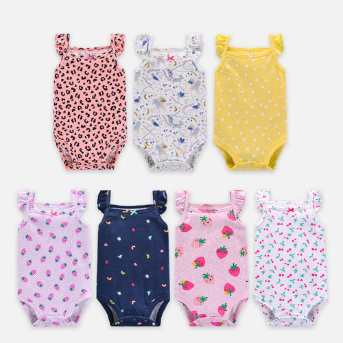 Set 5 Barboteuses Été en Coton Fille — TinyJoy™